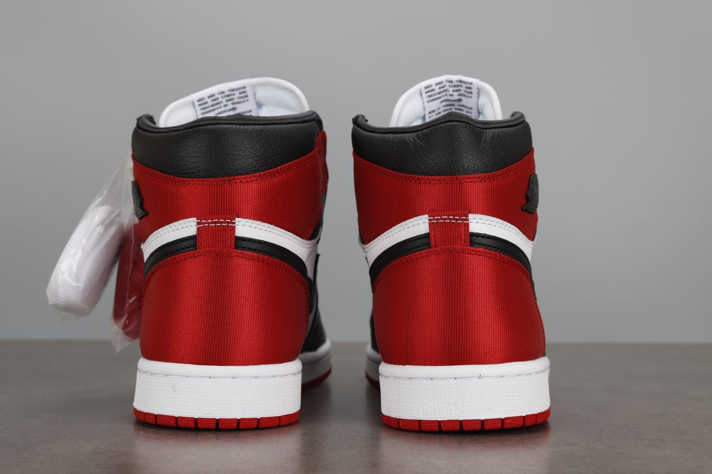 AJ1 High Satin Black Toe Red