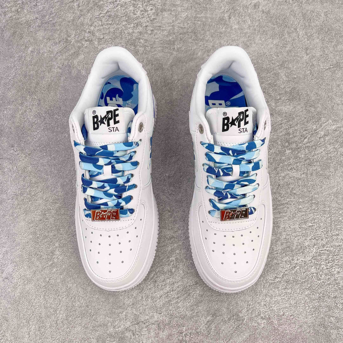 Bape STA Low White ABC Camo Blue