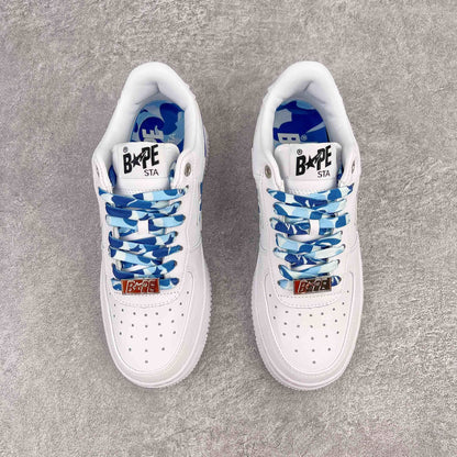 Bape STA Low White ABC Camo Blue