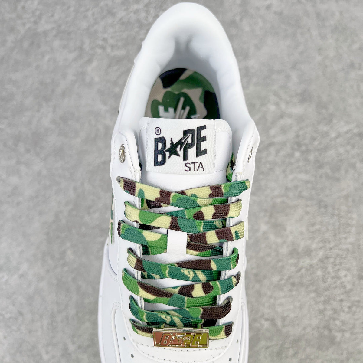 Bape STA Low White ABC Camo Green