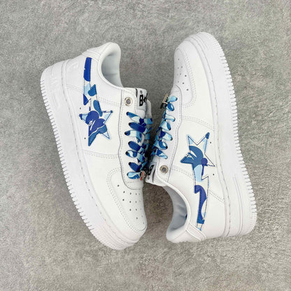 Bape STA Low White ABC Camo Blue