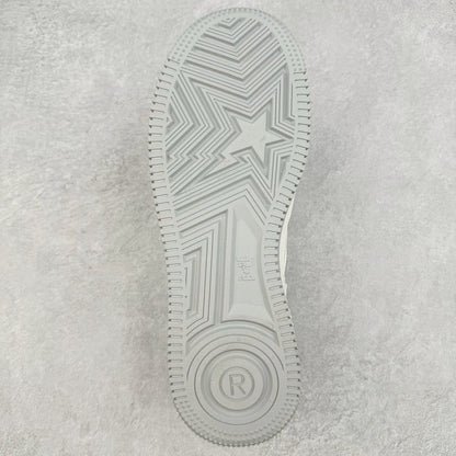 Bape STA Low Patent Leather White Grey
