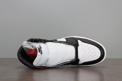 AJ1 High Satin Black Toe Red