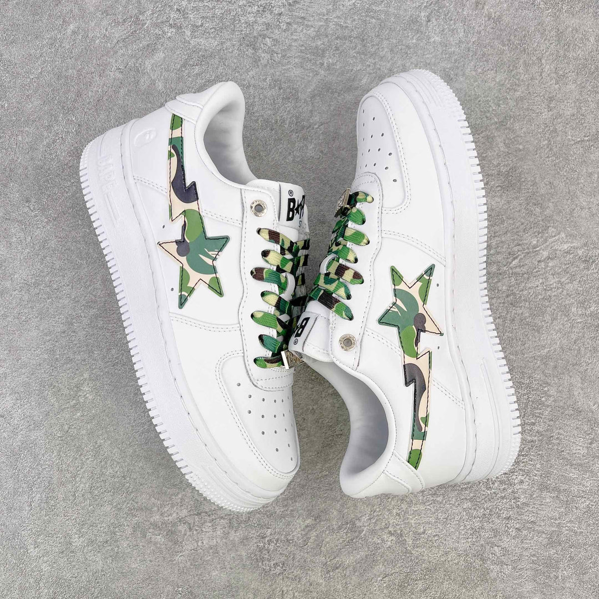 Bape STA Low White ABC Camo Green