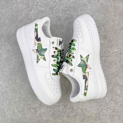 Bape STA Low White ABC Camo Green