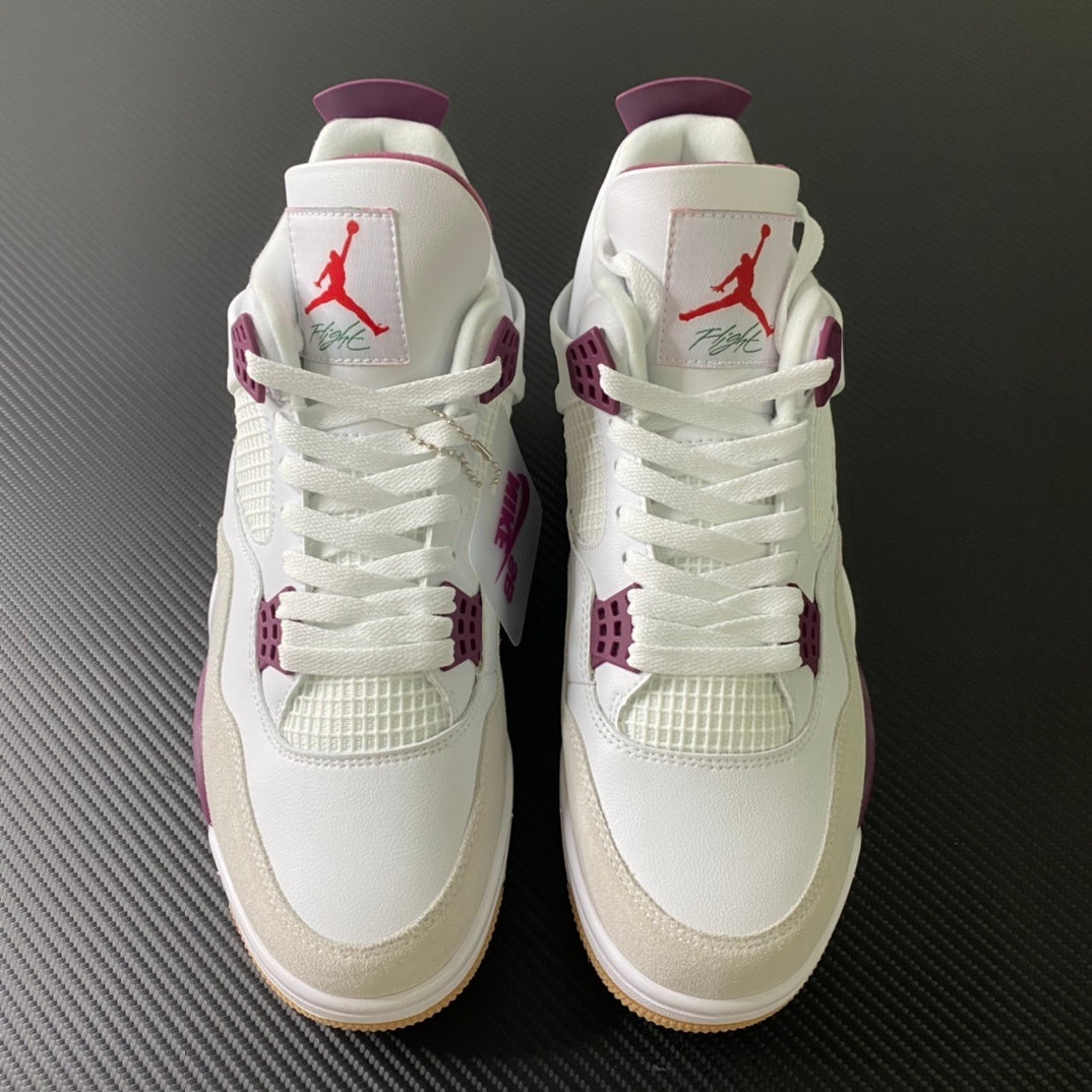 AJ4 Retro White Fuchsia
