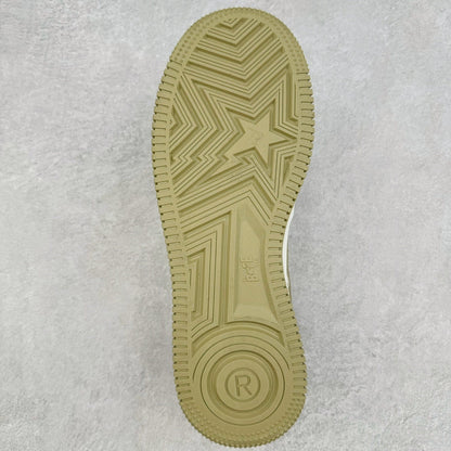 Bape STA Low Patent Leather White Khaki