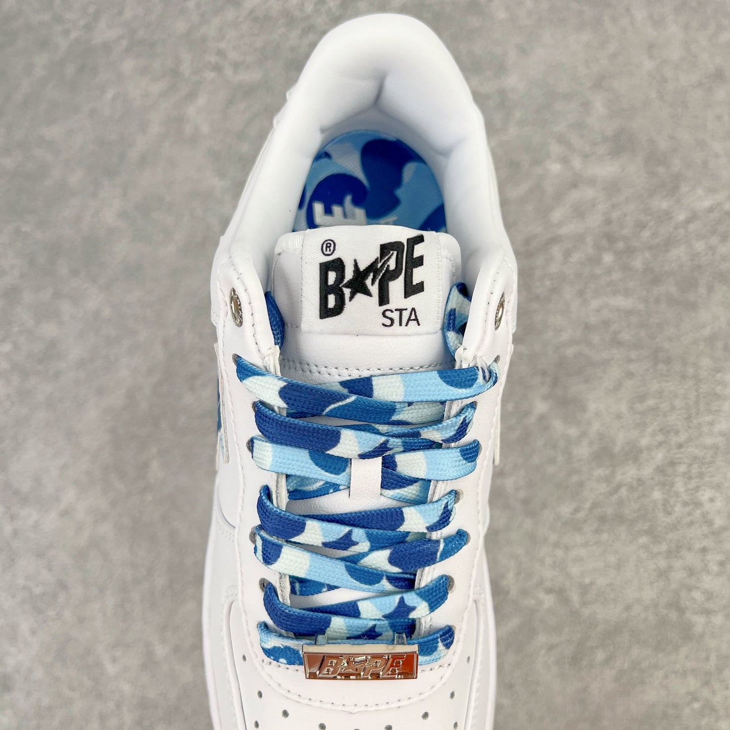 Bape STA Low White ABC Camo Blue
