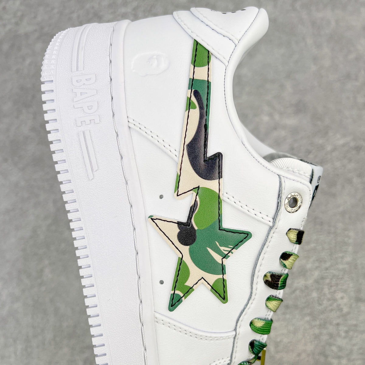 Bape STA Low White ABC Camo Green