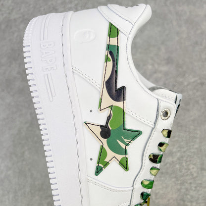 Bape STA Low White ABC Camo Green