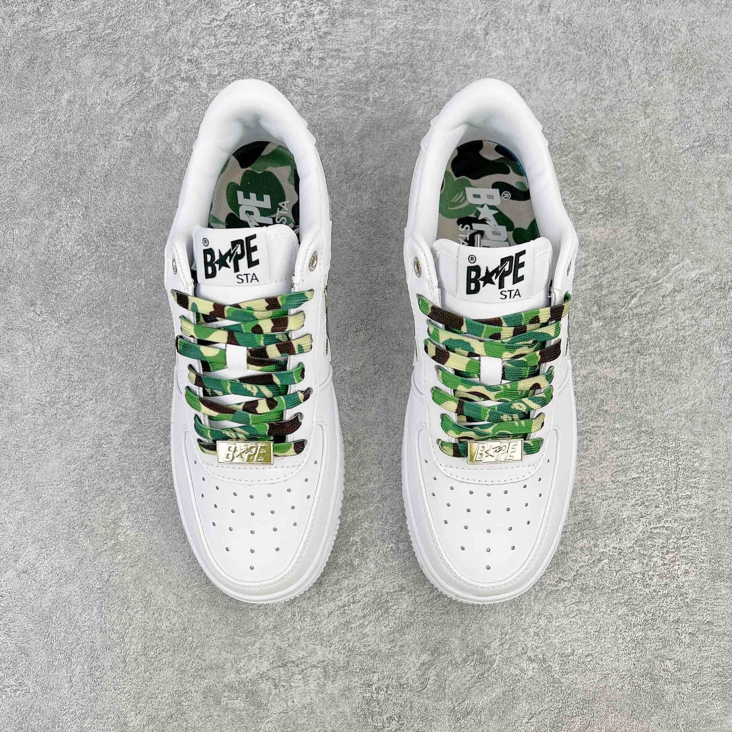 Bape STA Low White ABC Camo Green