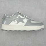 Bape STA Low Patent Leather White Grey