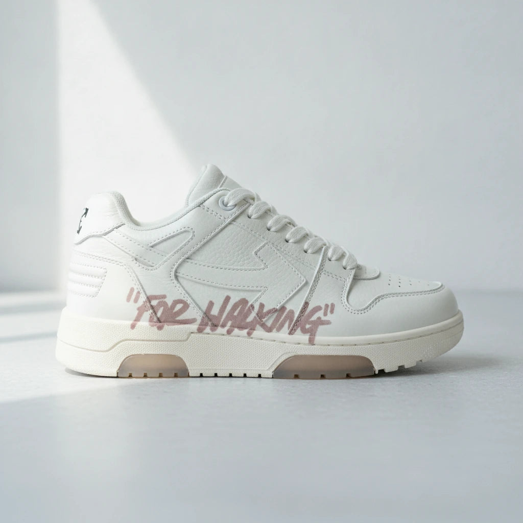 For Walking White Rose | Create a highly realistic square e-commerce catalogue photograph using the selected product image as the only reference for the sneaker itself.