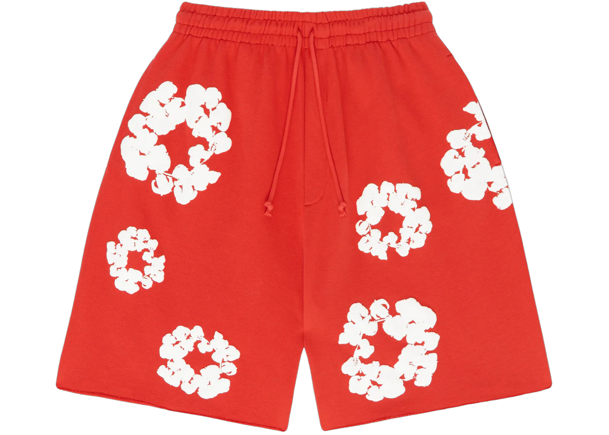 Denim Tears The Cotton Wreath Shorts Red