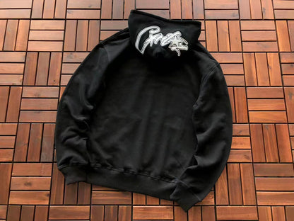 CTZ Conjuntos Satin C Star Appliqué Tracksuit Black