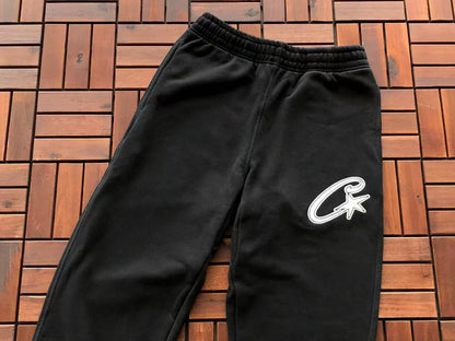 CTZ Conjuntos Satin C Star Appliqué Tracksuit Black