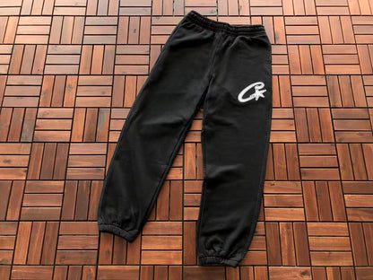 CTZ Conjuntos Satin C Star Appliqué Tracksuit Black